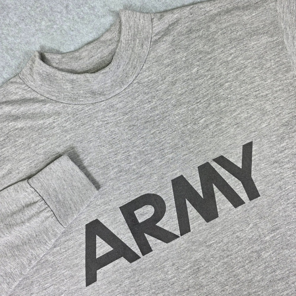 Vintage AKWA TEK US‎ Army Long Sleeve Shirt Men's Medium Military Gray USA Made